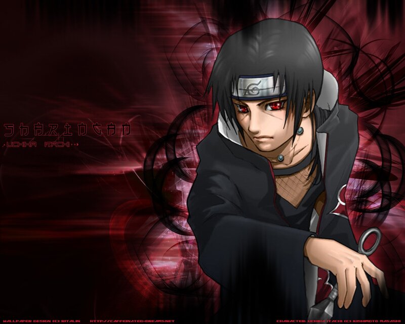 Uchiha Itachi Character — Black, Dramatic, Anime, Red Eyes