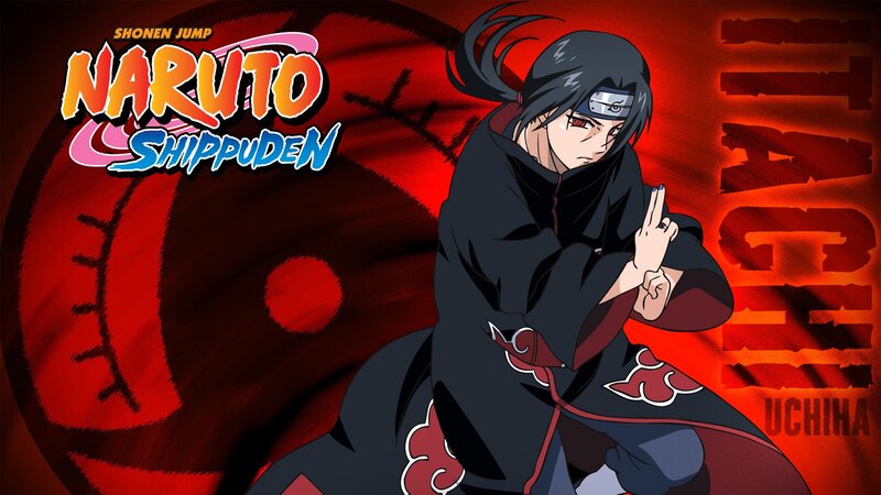 Uchiha Itachi in Cloak — Red, Dramatic, Anime, Akatsuki Cloak, Red Background