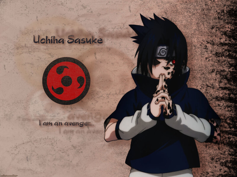 Uchiha Sasuke Character — Black, Dramatic, Anime, Sharingan, Akatsuki Cloak