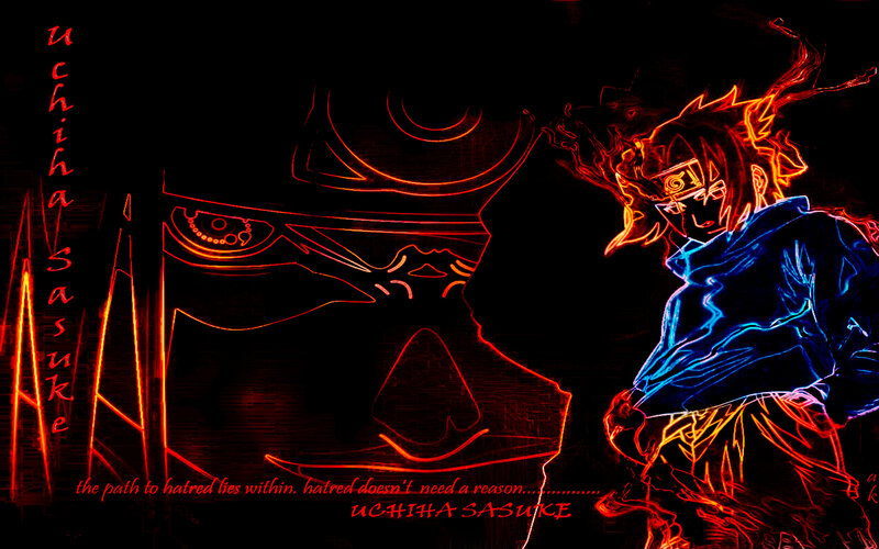 Uchiha Sasuke Character — Black, Dramatic, Digital Art, Anime Character