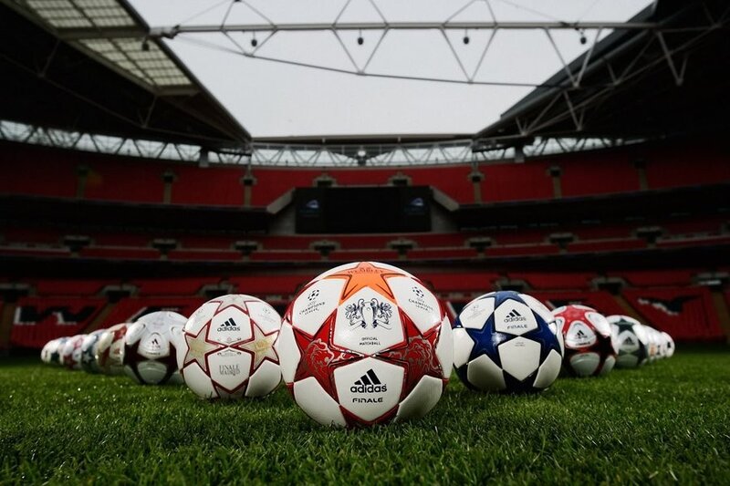 UEFA Champions League balls in stadium