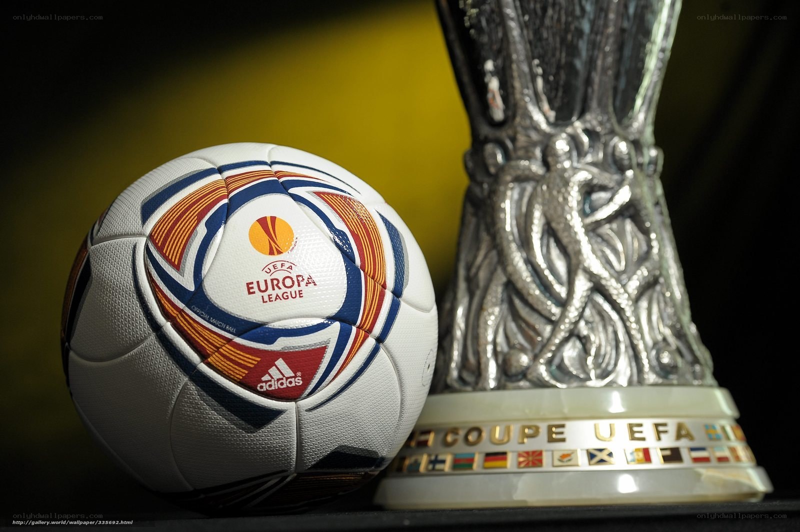 UEFA Europa League ball and trophy