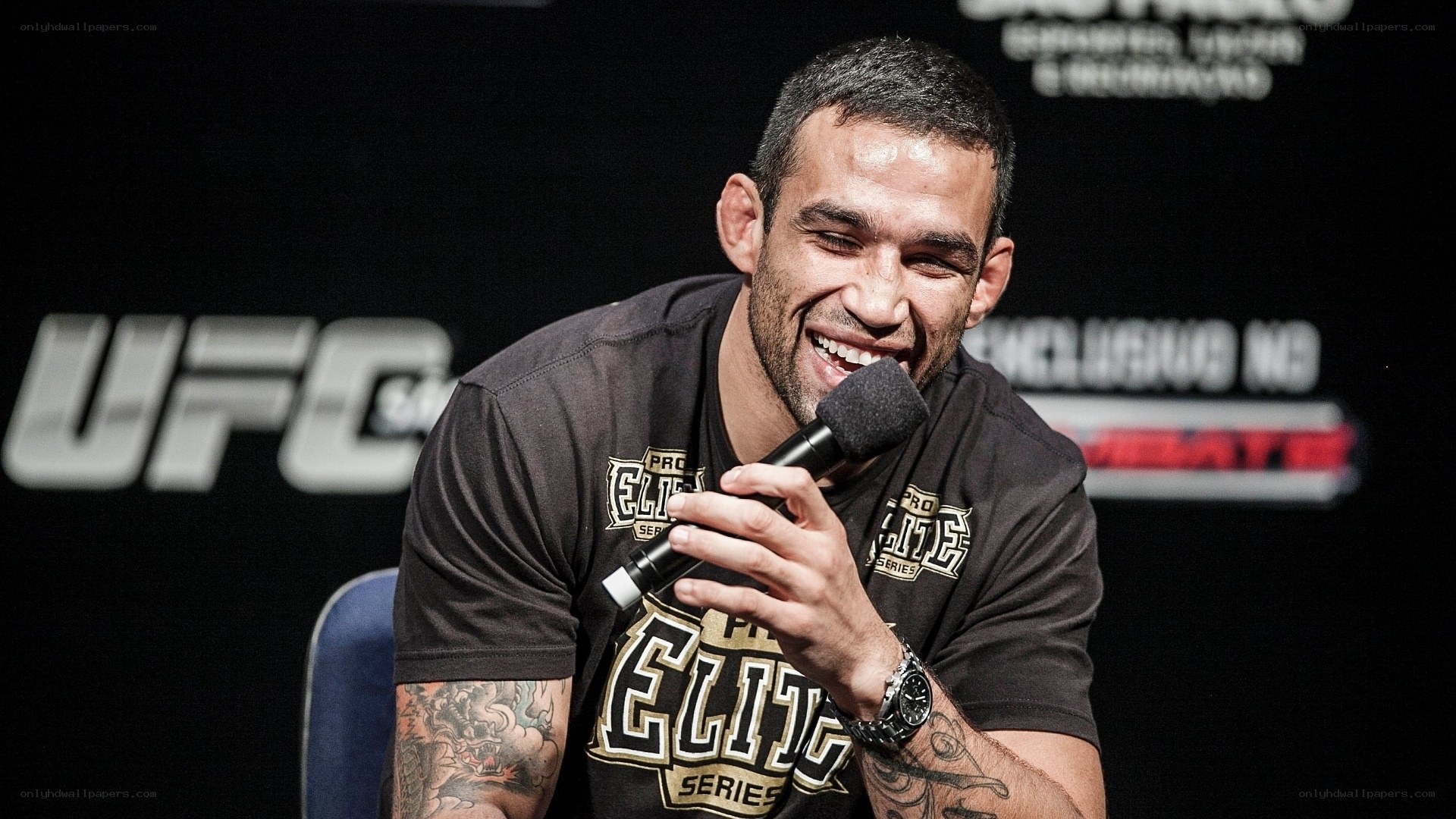 UFC fighter at press conference