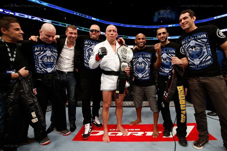 UFC fighter celebrates with team