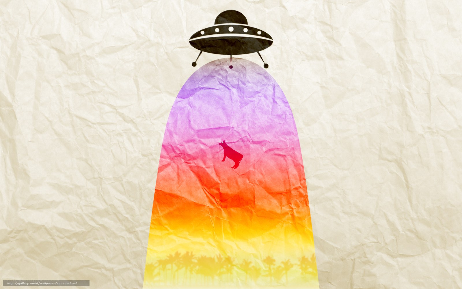 UFO abducting a cow