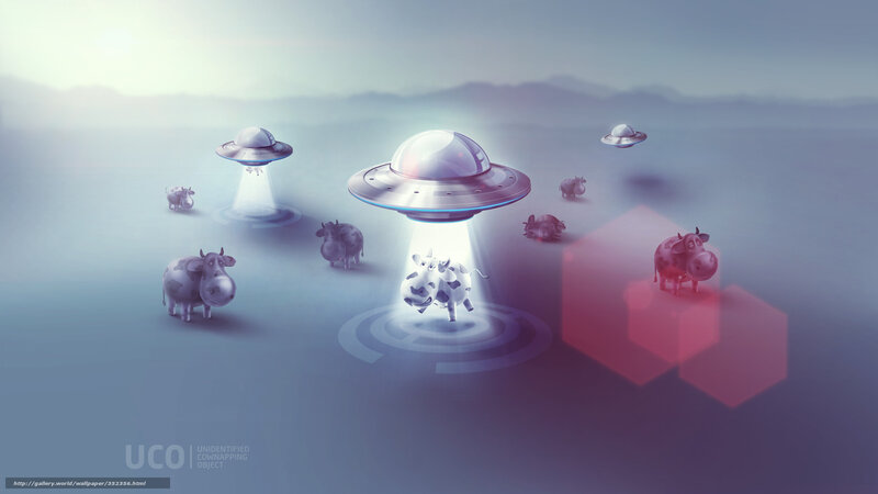 UFO abducting cows