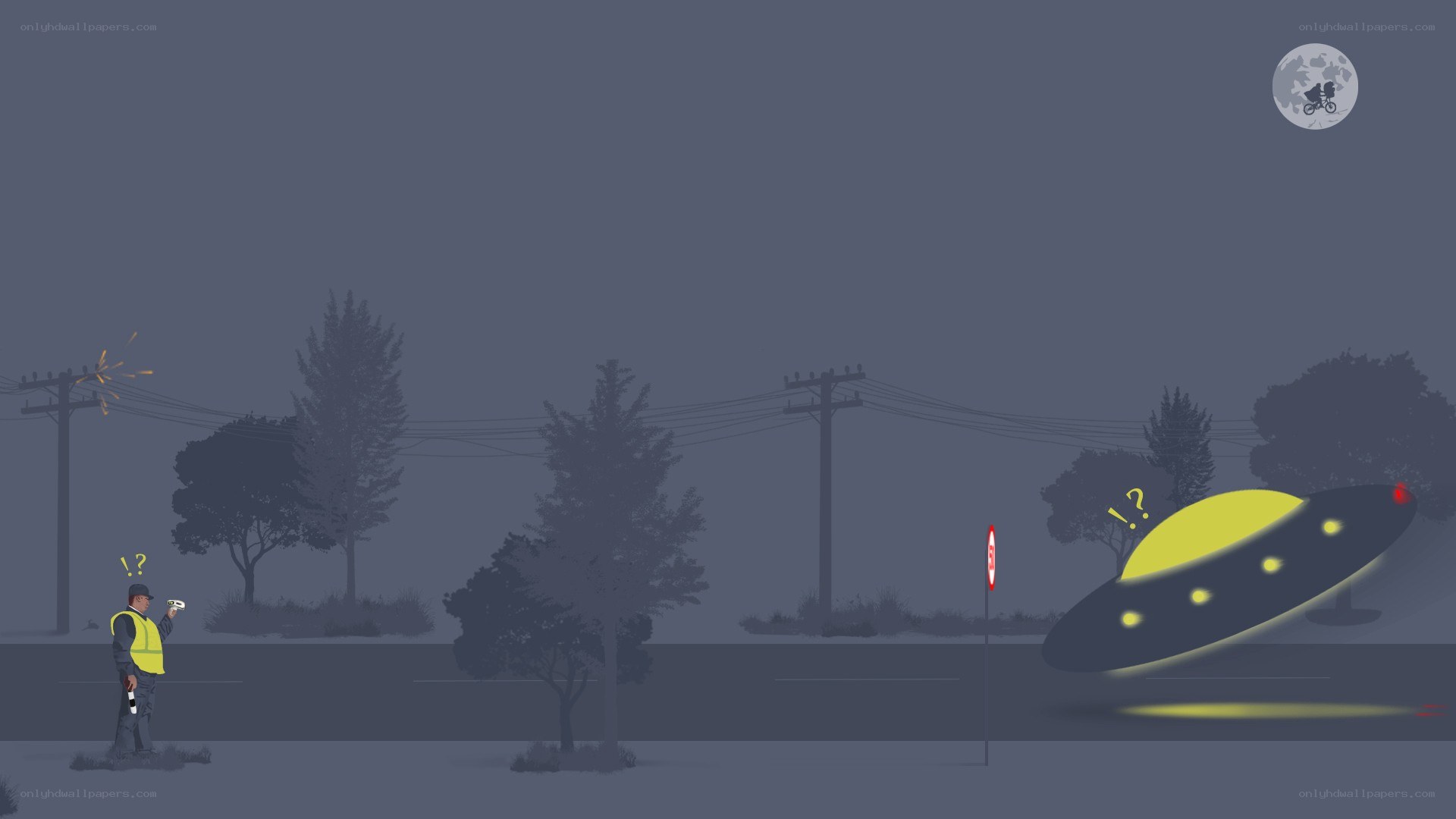 UFO abduction scene