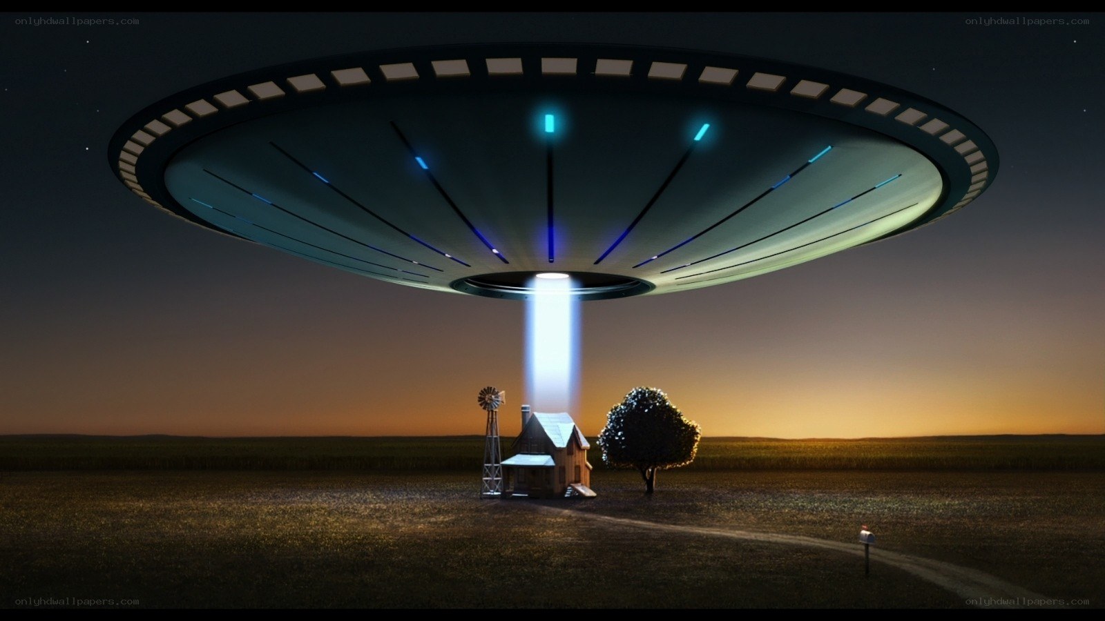 UFO abducts farm house
