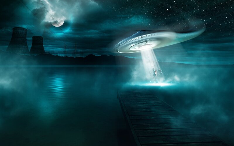 UFO abducts person at night