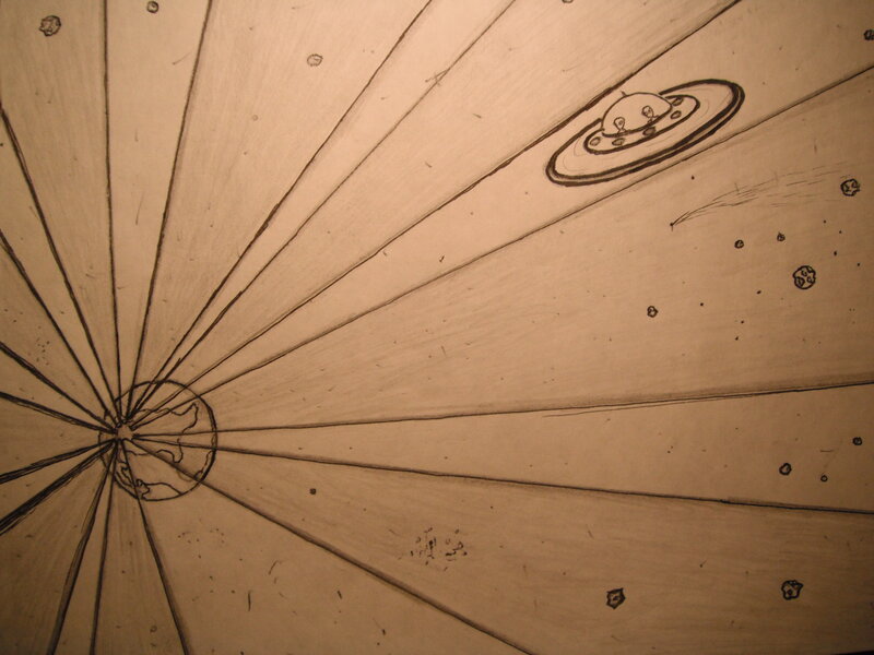 UFO and Earth Drawing
