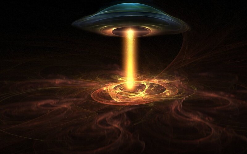 UFO beam on dark surface