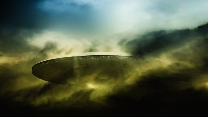 UFO in Clouds — Yellow