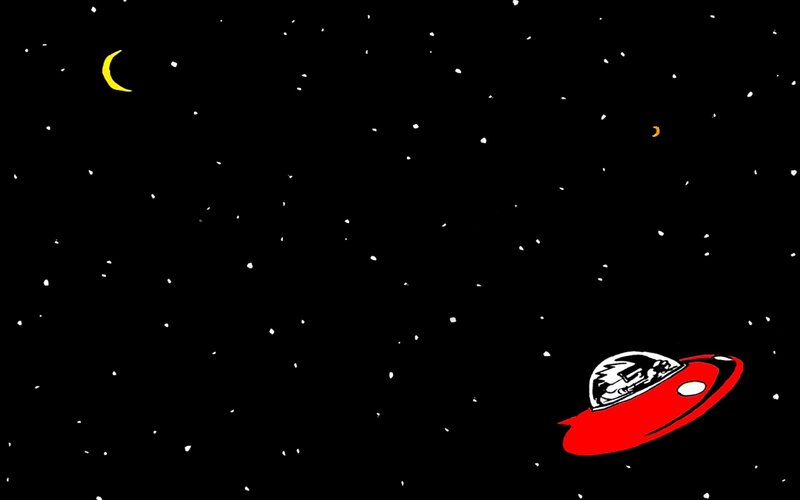 UFO in space with stars