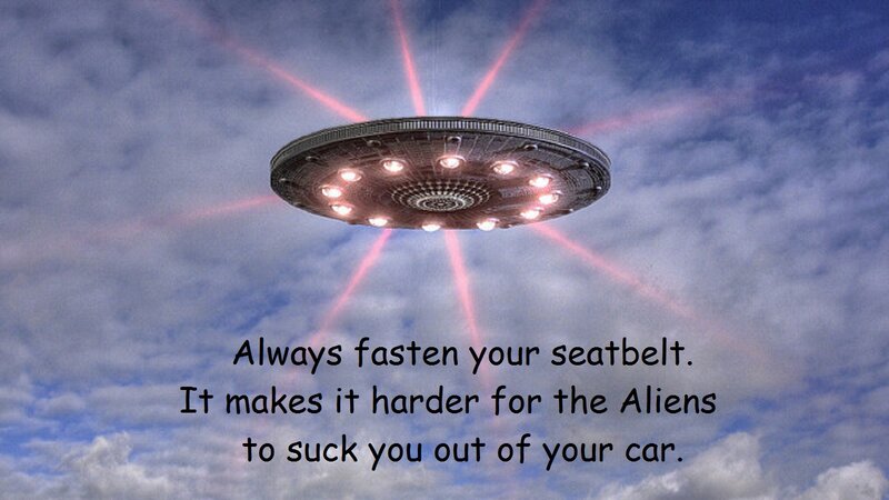 UFO in the Sky — Blue, Humorous