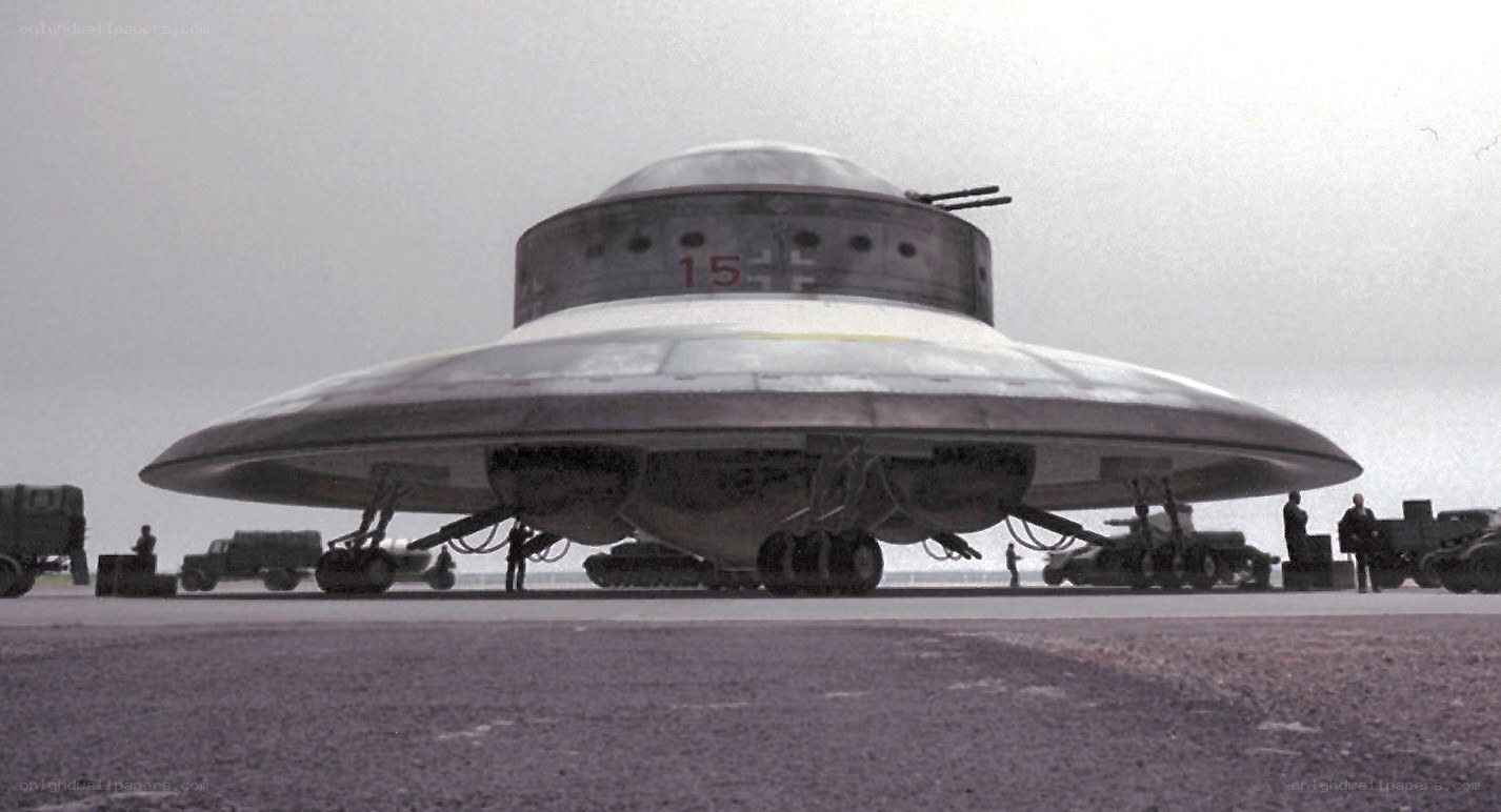 UFO landing on airfield