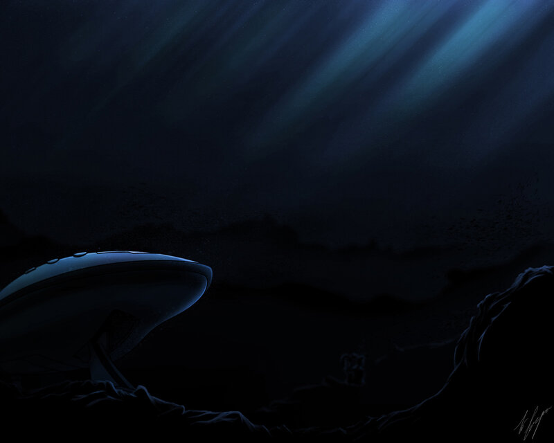 UFO on alien planet