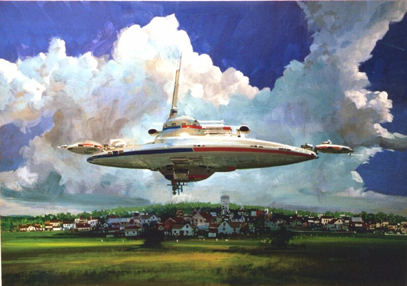 UFO over a town