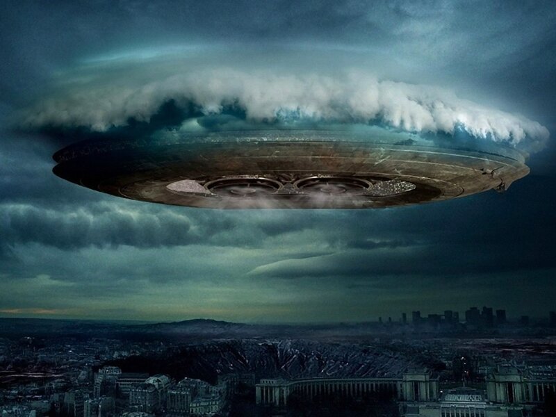 UFO over City
