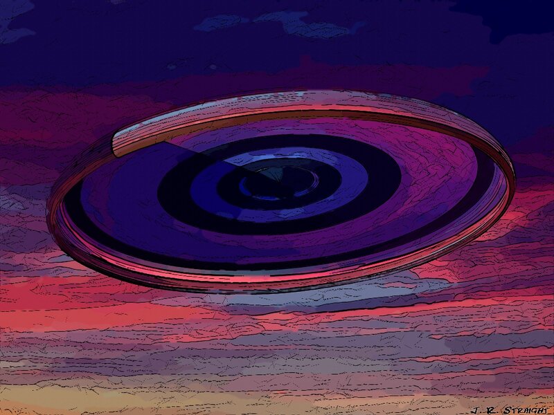UFO over Clouds — Purple