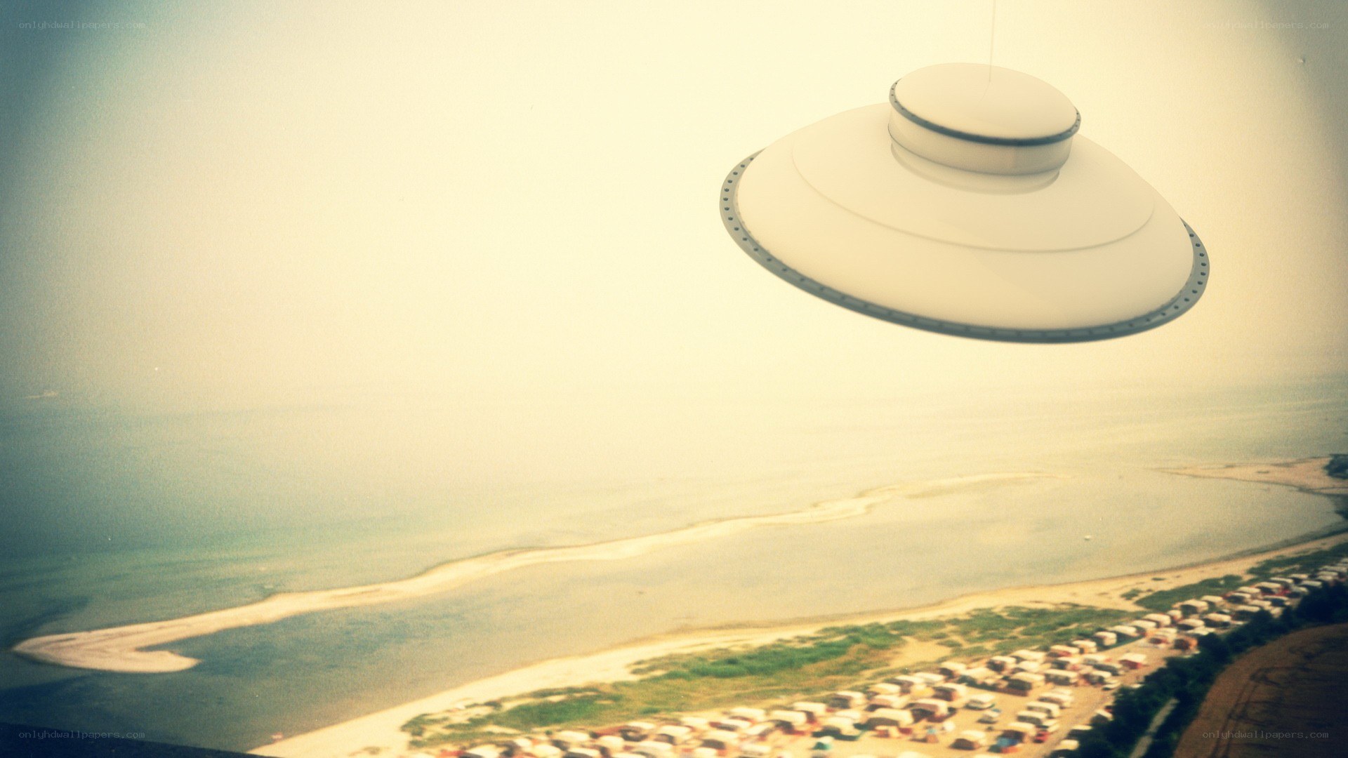 UFO over coastal area