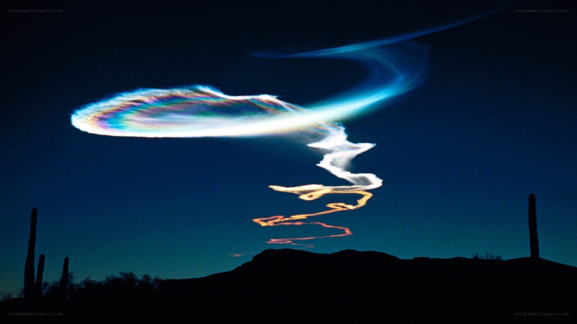 UFO over desert landscape