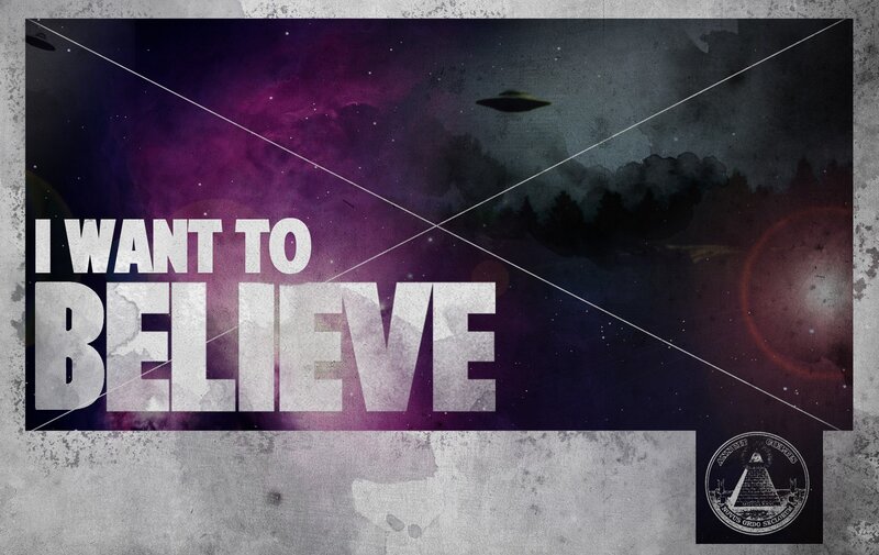 Ufo over Forest — Purple, Mysterious