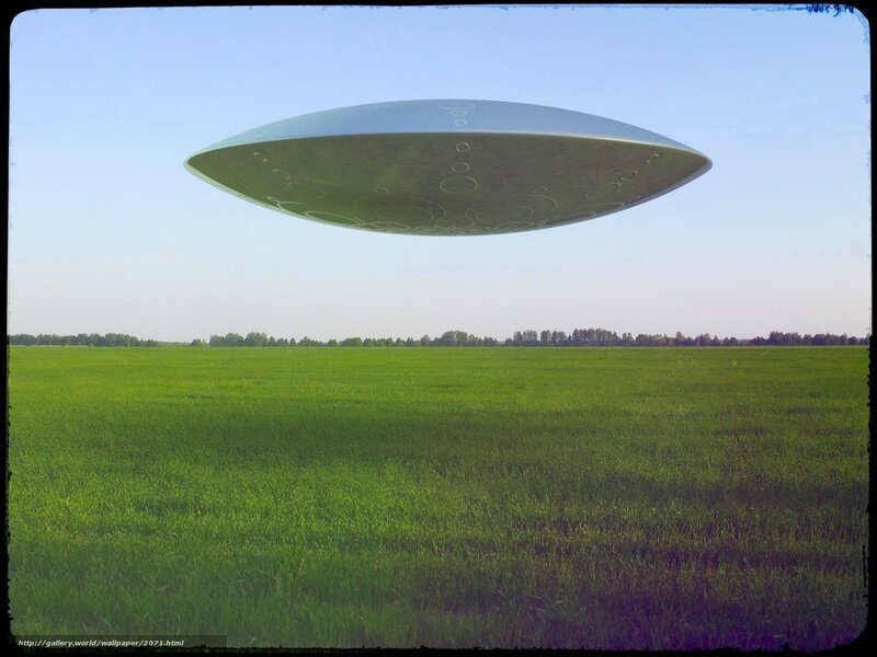 UFO over green field
