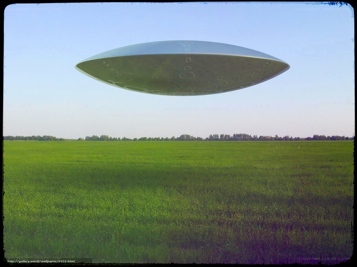 UFO over green field