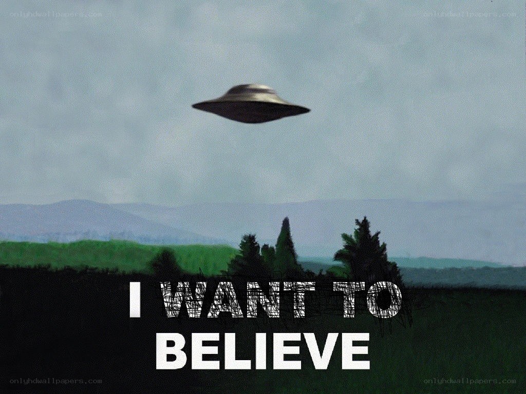 UFO over green hills
