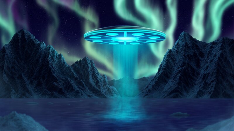 UFO over Mountains