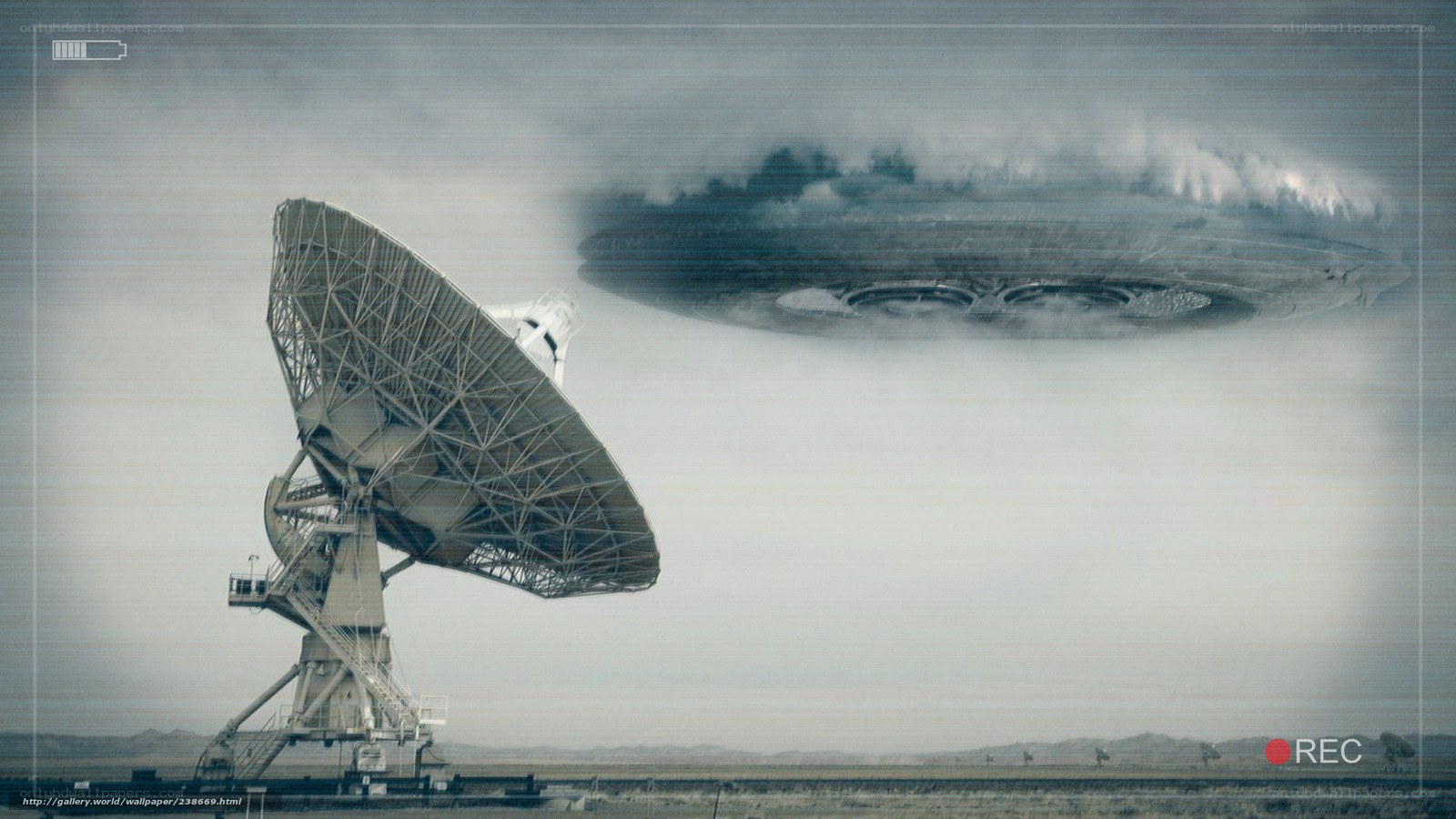UFO over satellite dish