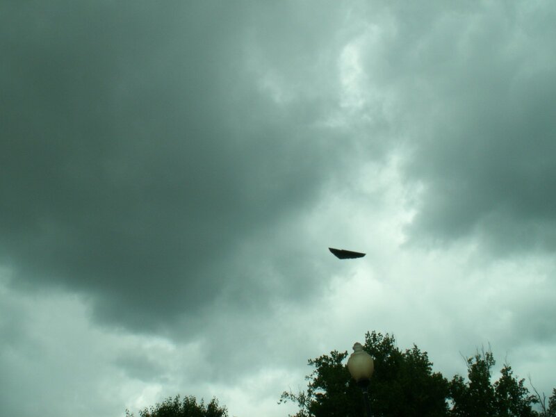 UFO over stormy sky