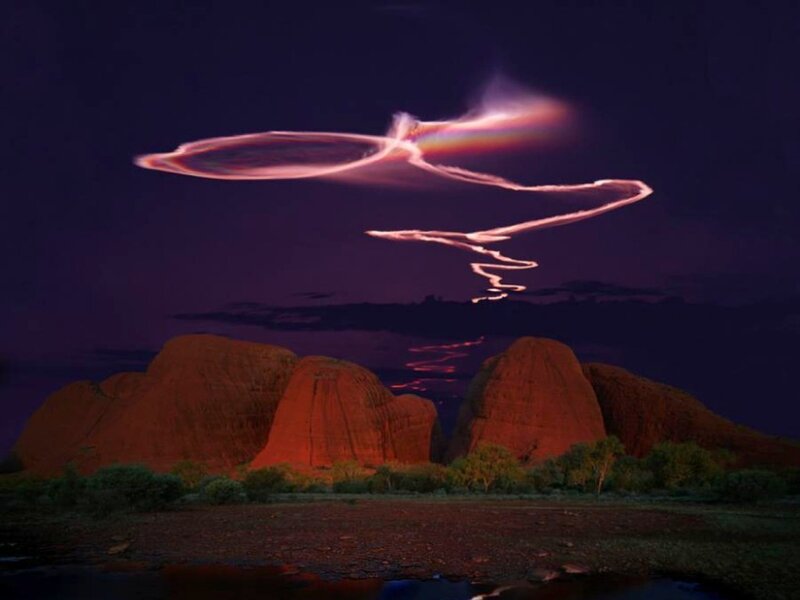 UFO-shaped Cloud over Rocks