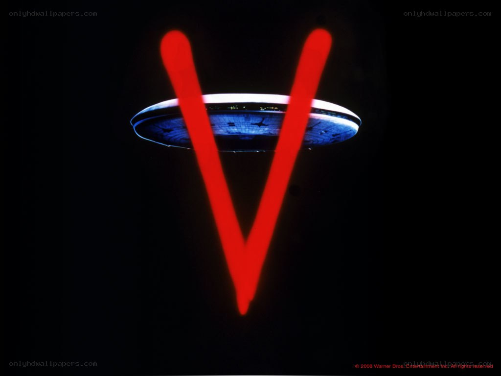UFO with red V symbol