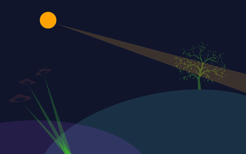UFOs Abducting a Tree