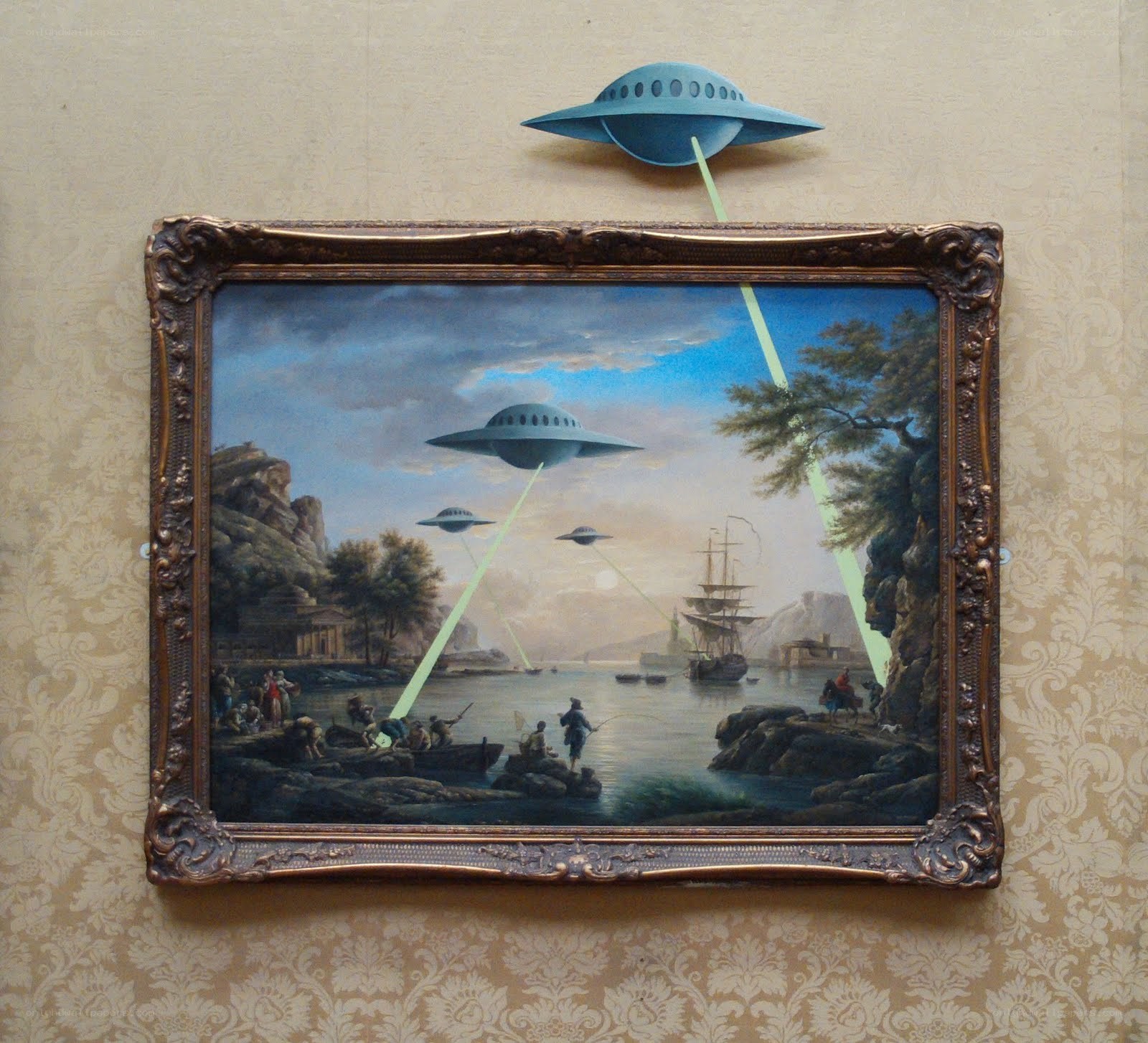 UFOs in a classic painting