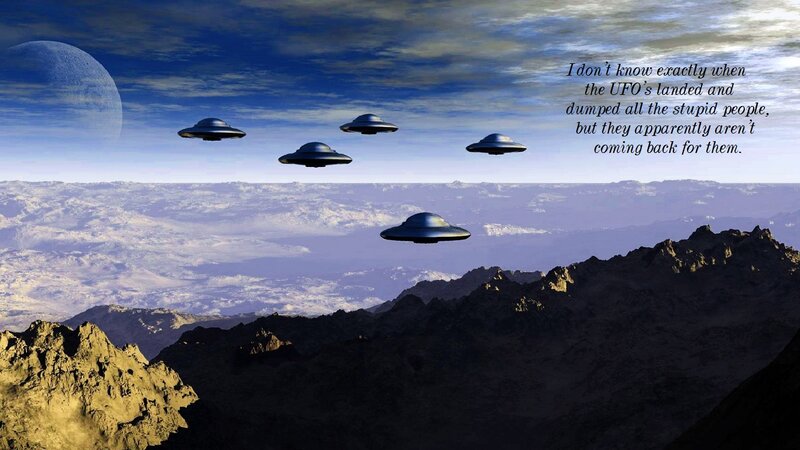 UFOs over Alien Planet — Blue