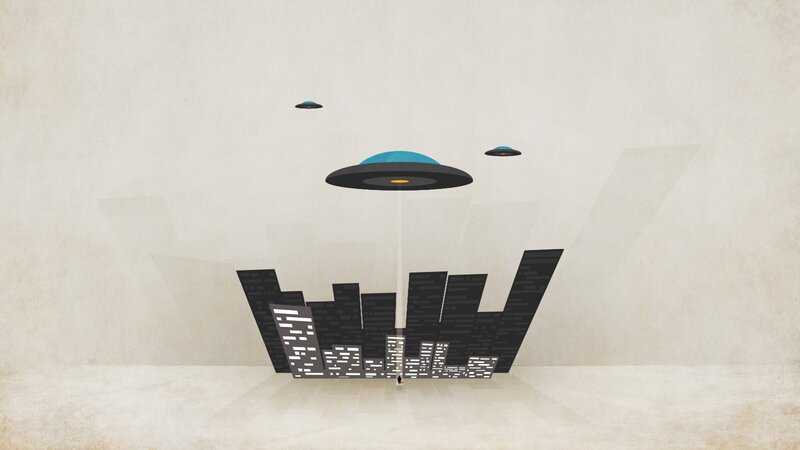 UFOs over City
