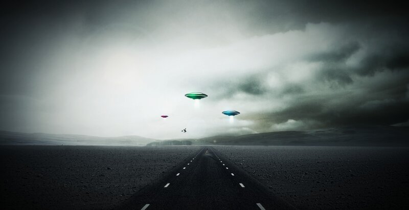 UFOs over Desert Road