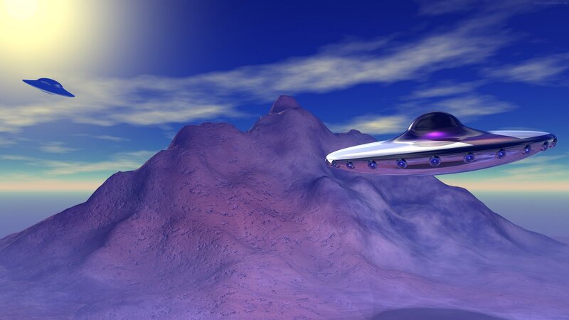 UFOs over Purple Mountain — Dramatic