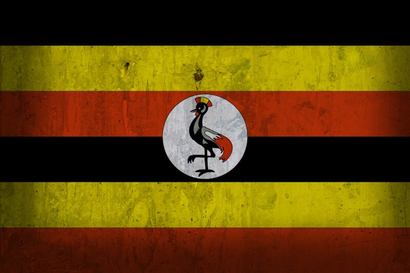 Uganda flag with grunge texture