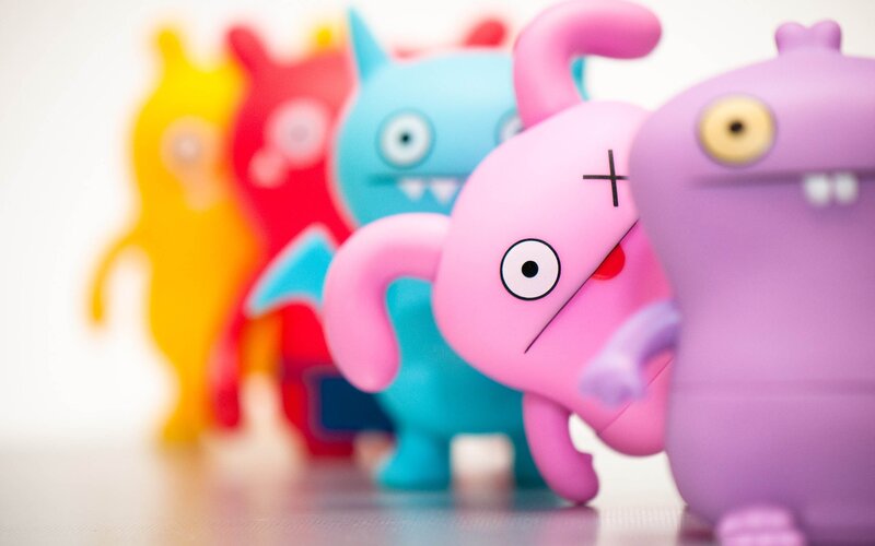 Uglydoll Figurines in Line — Pink, Playful