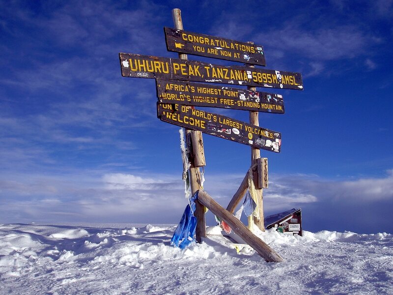 Uhuru Peak Sign