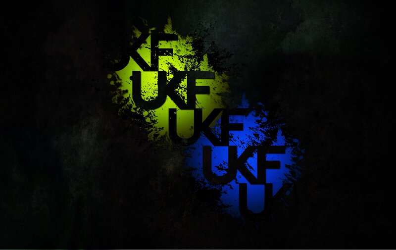 UKF logo with splatter effect