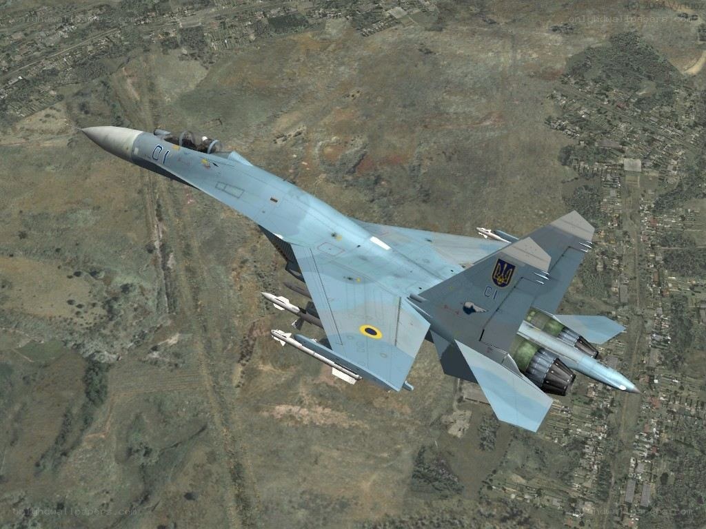 Ukrainian fighter jet in flight