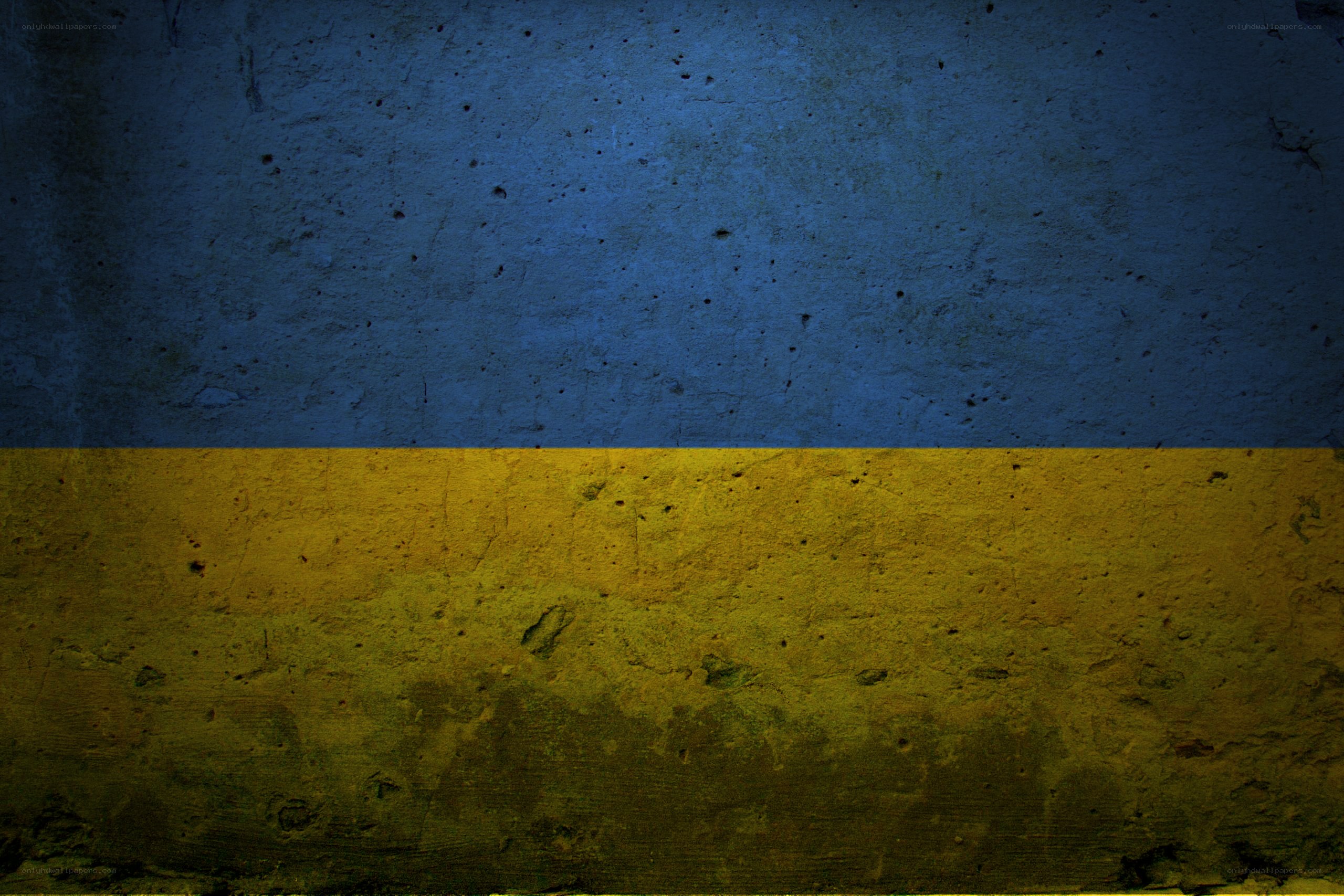 Ukrainian flag on textured wall