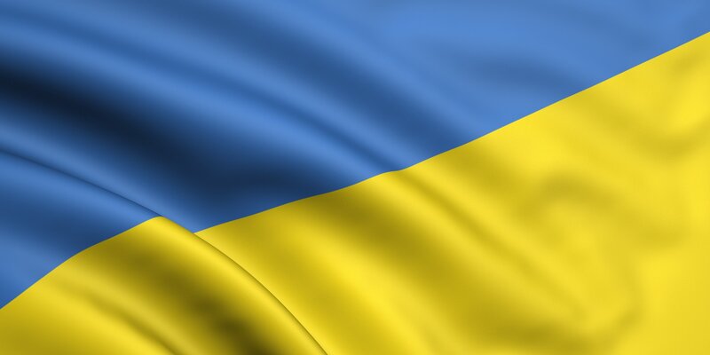 Ukrainian flag waving