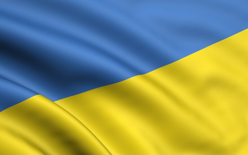 Ukrainian flag waving