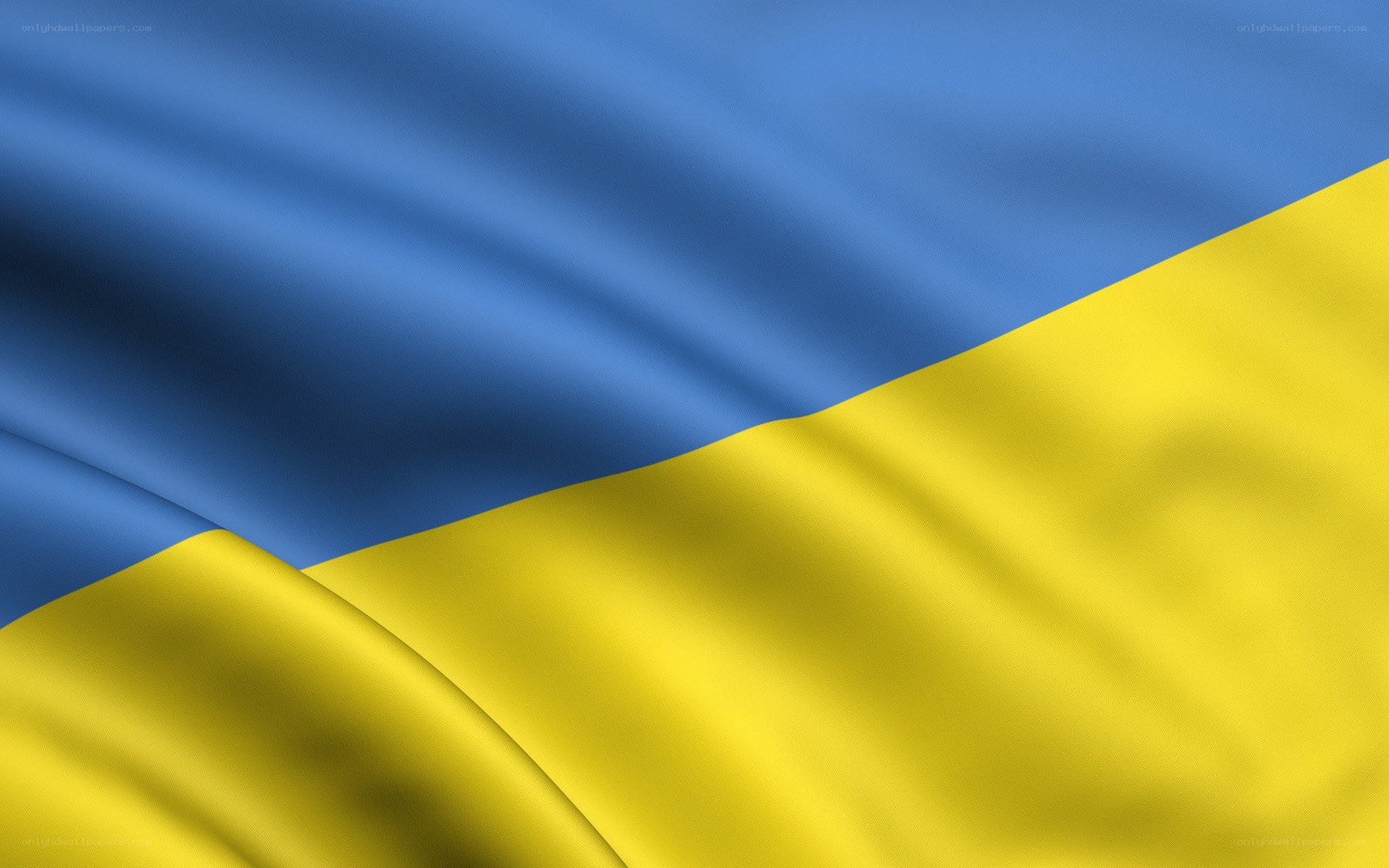 Ukrainian flag waving