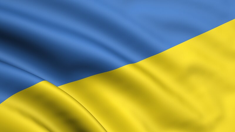 Ukrainian flag waving